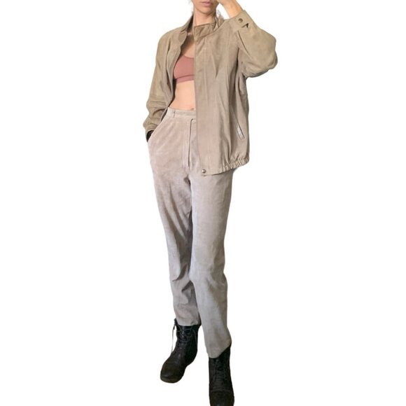 100% Genuine Leather /  Suede  set, pants and jacket - Picture 1 of 8